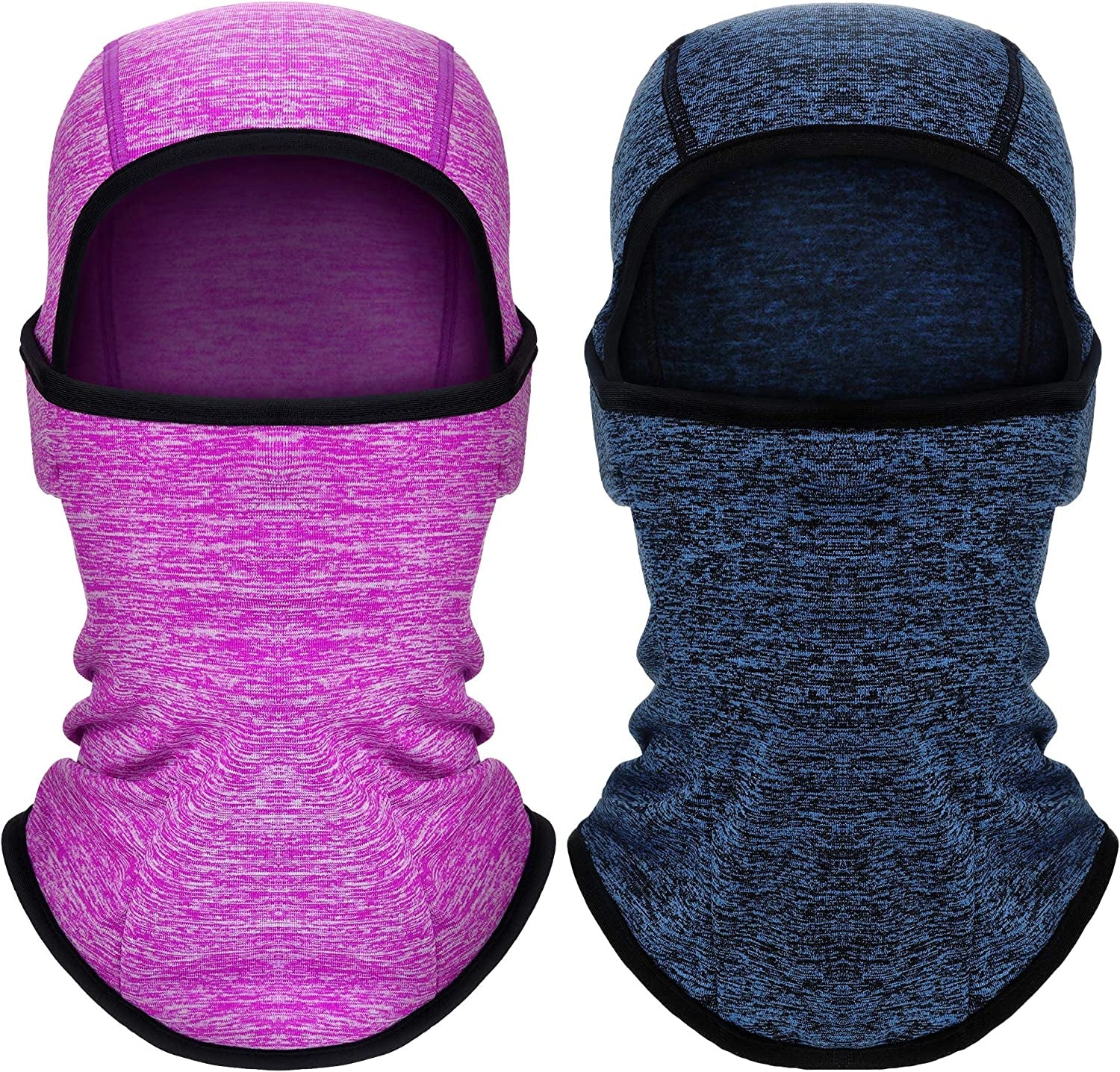 2 Pieces Kids Balaclava Windproof Ski Face Covering for Cold Weather Children Fleece Neck Warmer with Helmet Liner Hood for Boys Girls, 2 Colors